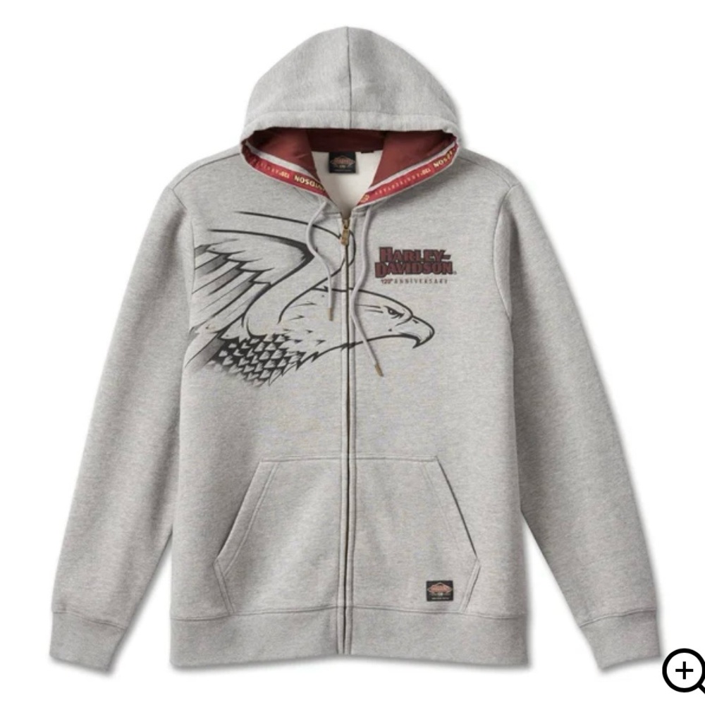 NWT Men's 120th Anniversary Zip-Up Hoodie Charcoal Grey Heather size M